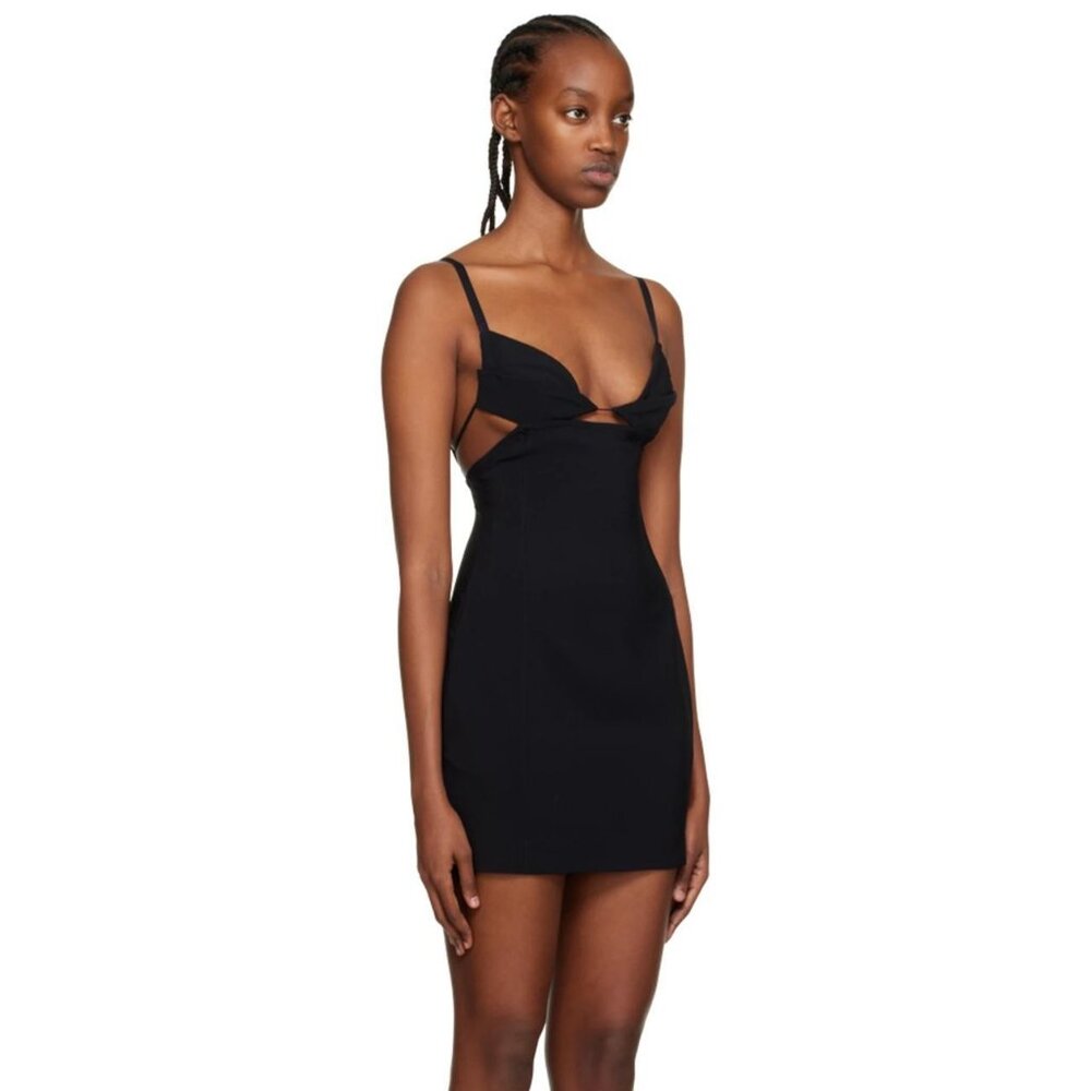 Nensi Dojaka “Black Fitted Mini Dress” Size Small